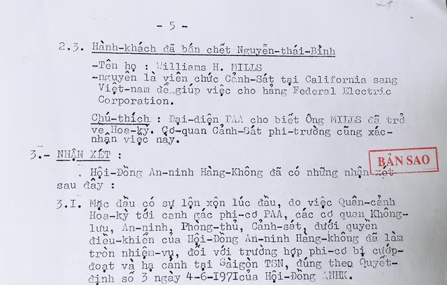 Nha Hàng không dân sự báo cáo người bắn chết Nguyễn Thái Bình - Tài liệu TTLTQG2
