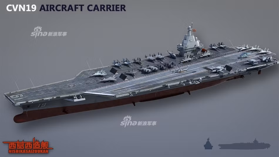 Mạng xã hội Trung Quốc trong thời gian gần đây đã dậy sóng với thiết kế tàu sân bay thứ ba do Trung Quốc tự đóng mới bị dò rỉ lên mạng. Nguồn ảnh: Sina.