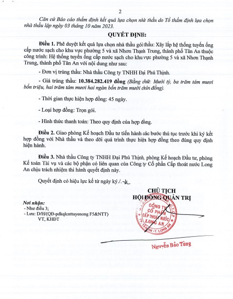 Cuộc đua “song mã” giành gói thầu của Cấp thoát nước Long An - Hình 3 Cuoc dua “song ma” gianh goi thau cua Cap thoat nuoc Long An-Hinh-3