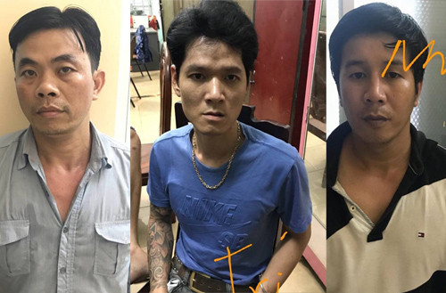 Các đối tượng Long, Trí, Nhân tại CQĐT.