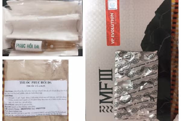 Thuốc bôi và thuốc uống được bệnh nhân sử dụng suốt 1 năm qua