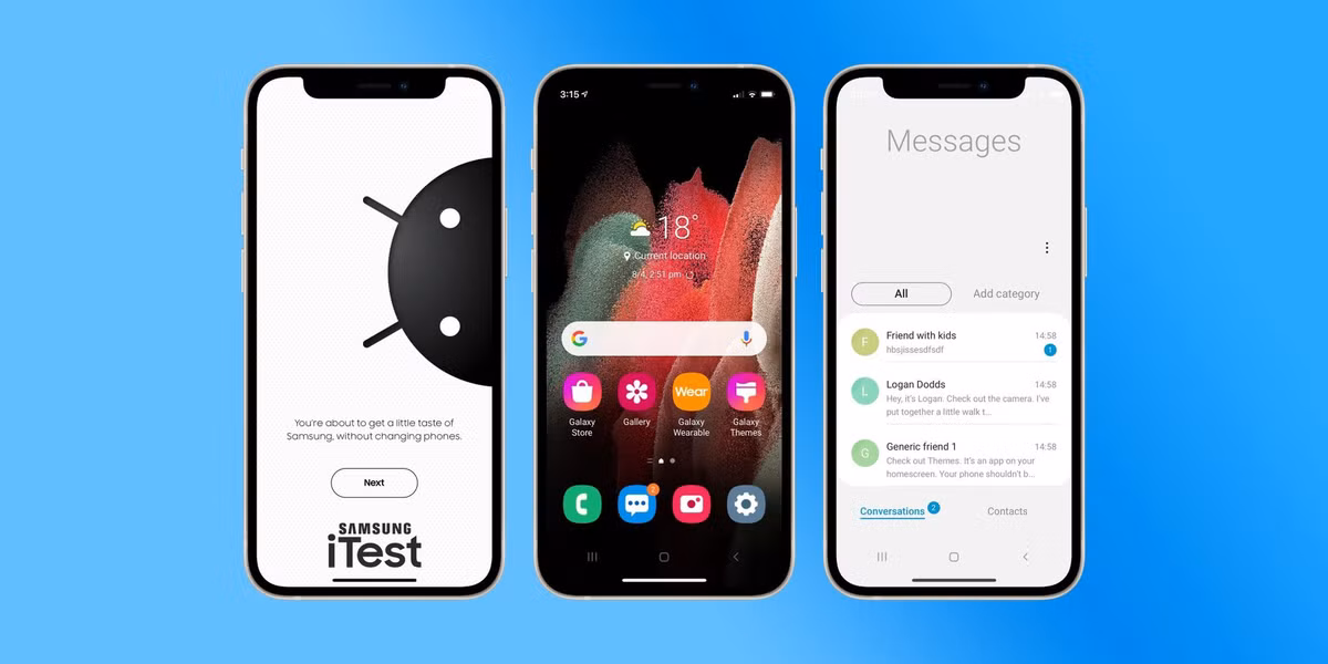 Dung thu dien thoai Samsung ngay tren iPhone