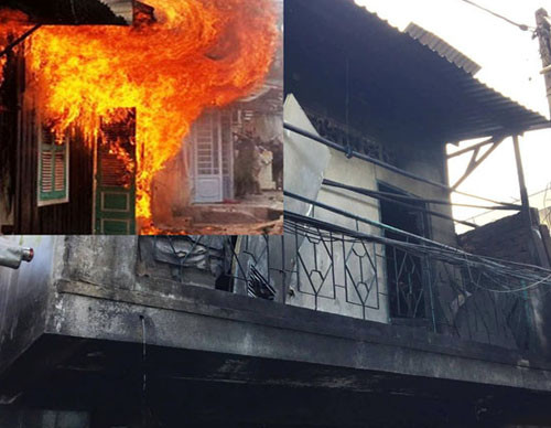 Căn nhà nói trên của vợ chồng ông Đinh Văn Mười (41 tuổi) sống cùng 2 con gái là Đinh Ngọc Trà My (15 tuổi) và Đinh Thị Bích Quyên (16 tuổi). Thời điểm phát hiện cháy, ông Mười cùng người em vợ tên Tý đã kịp thời thoát ra khỏi biển lửa từ ban công lầu 1. Tuy nhiên vợ và 2 con gái của chủ nhà bị mắc kẹt bên trong.