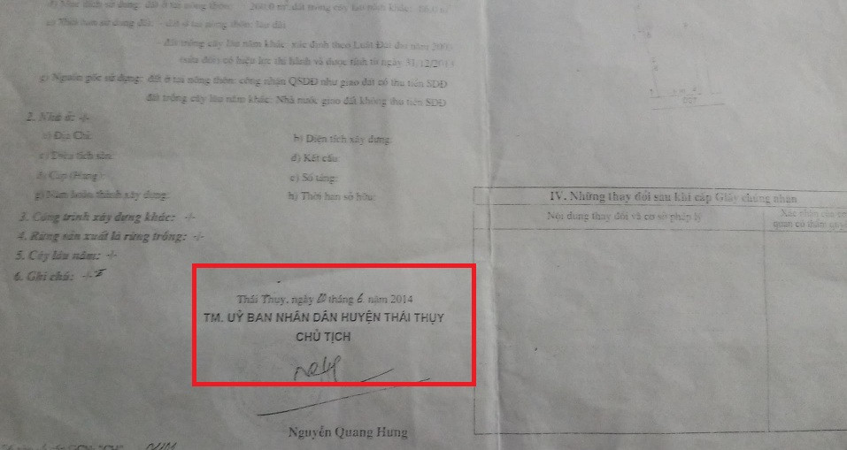 UBND xa Thuy Phuc ky khong ho so, tu y cap 