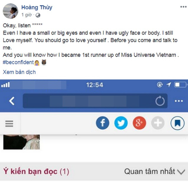 Hoàng Thùy phản ứng khi bị chê không xứng làm Á hậu.