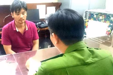 Đối tượng Vũ Duy Kiên tại cơ quan công an