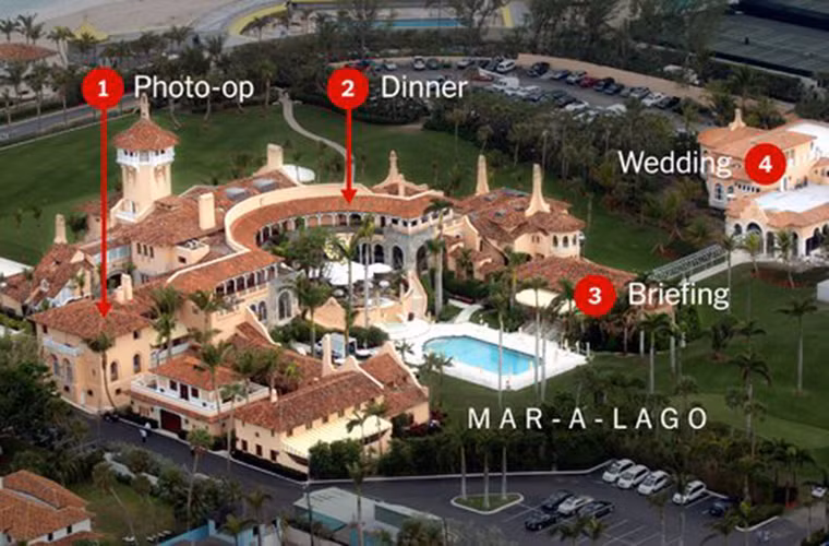 Khu nghỉ dưỡng Mar-a-Lago nhìn từ trên cao. Ảnh: Ảnh: The New York Times.