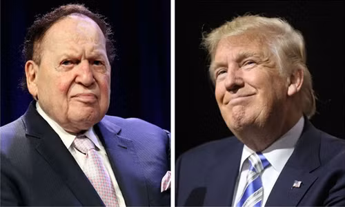 Tỉ phú Sheldon Adelson và Tổng thống Donald Trump.
