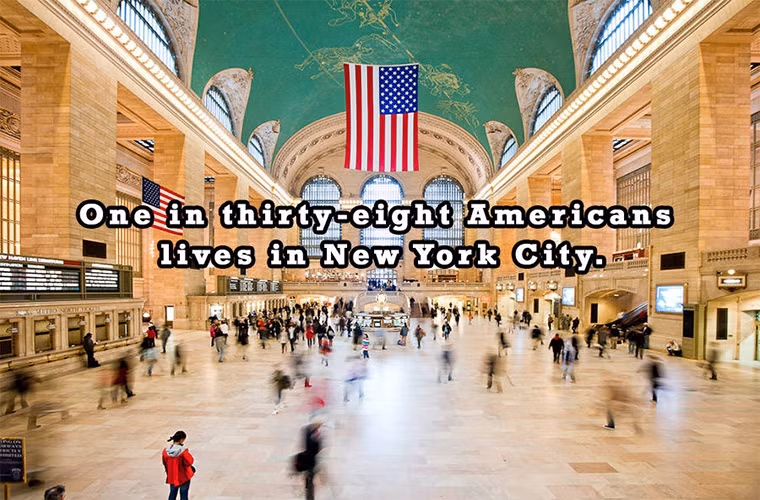 Theo ATI, cứ 38 người Mỹ thì có một người sống tại thành phố New York. Ảnh: ATI.