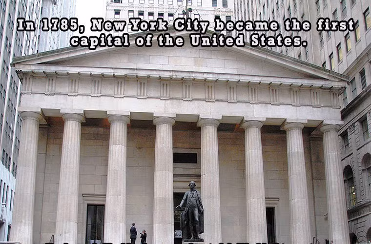 Năm 1785, thành phố New York trở thành thủ đô đầu tiên của nước Mỹ, với Tòa thị chính liên bang nằm tại số 26 Phố Wall. Ảnh: ATI.