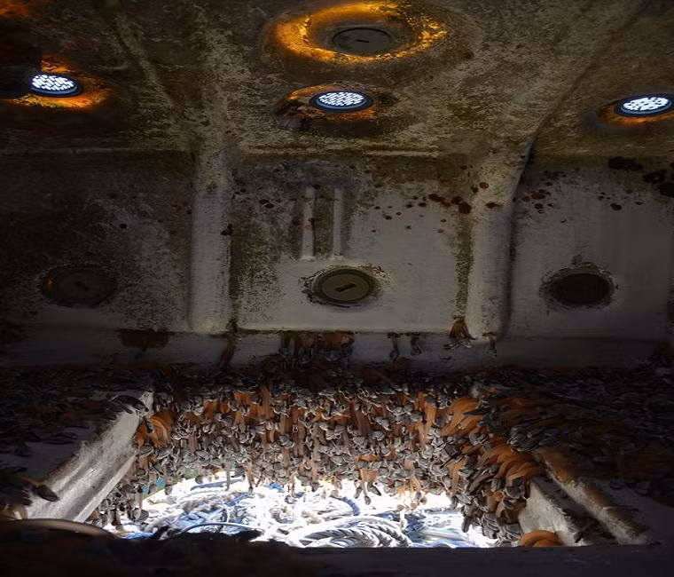 Tàu ma trôi dạt vào bờ biển Mỹ này được bao phủ bởi hàng nghìn con hà ngỗng. Ảnh: Mirror.