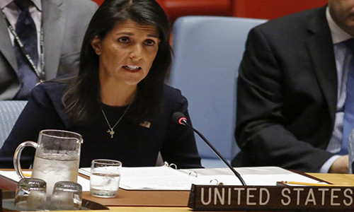 Đại sứ Mỹ tại Liên Hợp Quốc Nikki Haley. Ảnh: Getty.