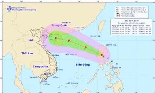 Bao so 4 da di vao bien Dong, tam bao gio giat cap 14