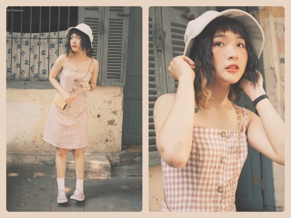 Nàng hot girl khá yêu thích những kiểu váy phong cách vintage.