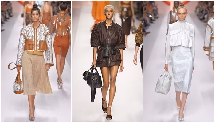 Túi xách hình học: Tại tuần lễ thời trang Xuân Hè 2019, túi xách hình học tiếp tục được giới thiệu với nhiều mẫu mã, hình hài thú vị như khối trụ, khối hộp vuông…