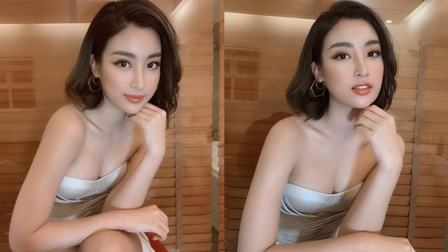 Ngoài đời, người đẹp cũng phô diễn vẻ đẹp sexy, đặc biệt là vòng 1 gợi cảm khi diện đầm cúp ngực. Ảnh: Internet.