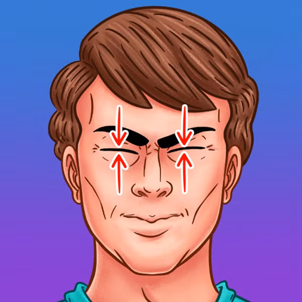 Nhắm chặt mắt trong 5 giây rồi thả lỏng. Lặp lại 10 lần.