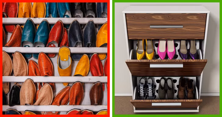 Không để đế giày chạm vào đôi khác của bạn để tránh khỏi việc lây lan vi trùng và mùi hôi.