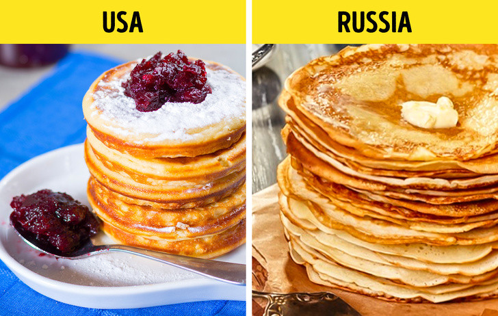 Bánh kếp ở Mỹ và các nước khác trên thế giới không giống nhau.