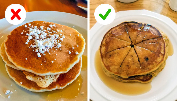 Chọc một lỗ trên chồng bánh kếp của bạn. Bằng cách này, mỗi lớp sẽ có được phần xi-rô hợp lý.