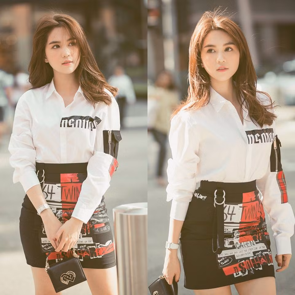 Chiếc túi đen nhỏ gọn sang chảnh cùng cô nàng xuống phố.