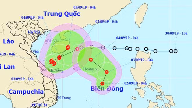 Dieu gi xay ra khi 2 ap thap nhiet doi cung hoat dong tren Bien Dong?