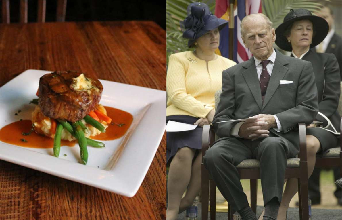 Hoàng thân Philip, chồng của Nữ hoàng Anh, yêu thích món bò bít tết áp chảo với nước sốt. Ngoài ra, ông còn thích uống rượu dù vẫn phải ăn kiêng. Ảnh: Shutterstock.