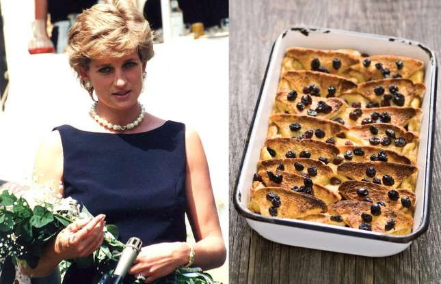 Công nương Diana rất thích món tráng miệng nổi tiếng của Anh là bánh mì bơ pudding và món kem cháy (crème brûlée).