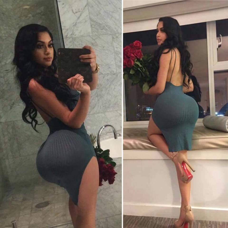 Những chiếc váy bó sát giúp người đẹp 22 tuổi khoe vòng ba căng tròn, gợi cảm.