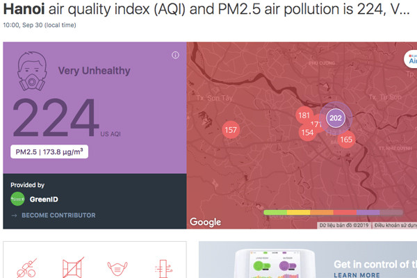 Ha Noi o nhiem khong khi: Tuoi tho co giam?