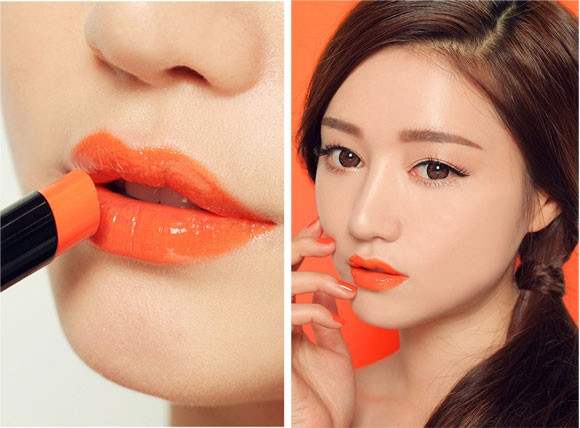 Trong những ngày xuân tươi mới, nếu thiếu đi nét tươi sáng và nổi bật của son màu cam thì thật đáng tiếc.
