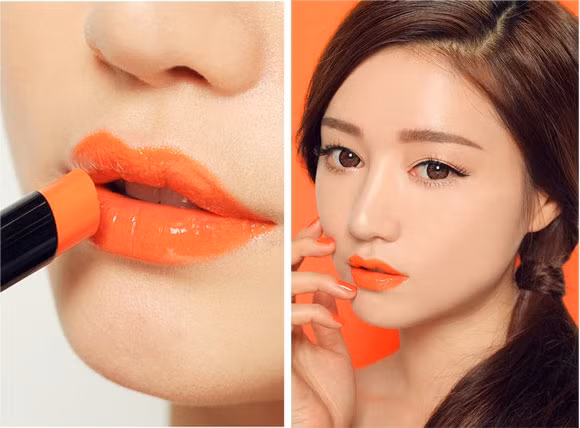 Trong những ngày xuân tươi mới, nếu thiếu đi nét tươi sáng và nổi bật của son màu cam thì thật đáng tiếc.