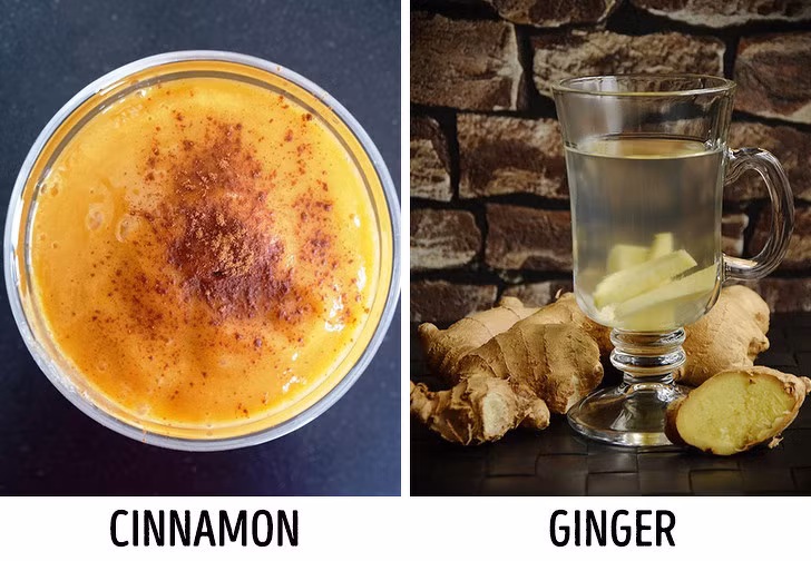 Thêm gia vị vào món ăn: Một số loại gia vị tác động tích cực lên hệ trao đổi chất, giúp bạn tiêu hao mỡ thừa sau Tết. Quế làm giảm lượng đường trong máu. Gừng cải thiện làn da và thúc đẩy tiêu hóa. Hạt tiêu đỏ giúp giảm giữ nước, tăng cường lưu thông máu. Củ nghệ làm giảm viêm và tăng cường hiệu quả của túi mật.