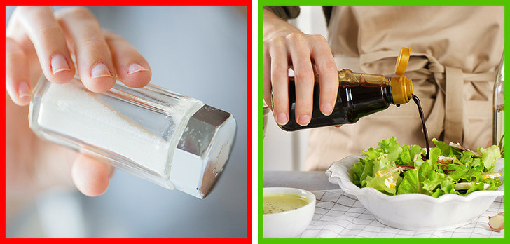 Sử dụng nước tương thay đường hay muối: Đường và muối không tốt cho sức khỏe và cân nặng, nên được thay thế bằng umami. Umami là hương vị nhẹ được tìm thấy trong nước tương, bông cải xanh, nấm và quả óc chó. Nó có ảnh hưởng nhất định đến các thụ thể não và giúp bạn cảm thấy no nhanh hơn.