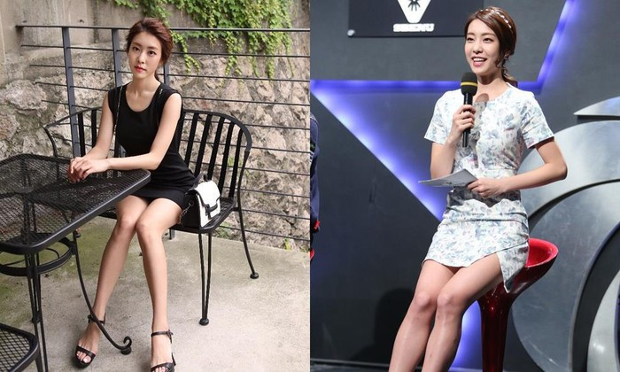 Cho Eun Jung thường chọn các trang phục ngắn để khoe đôi chân thon dài.