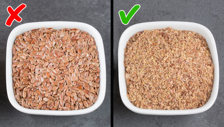 Hạt lanh chứa chất xơ, omega-3, lignans và phytonutrients, tất cả đều là dưỡng chất tốt cho cơ thể. Tuy nhiên, cơ thể chúng ta không thể tiêu hóa chúng khi ăn cả hạt. Đó là lý do tại sao chúng ta nên nghiền nát hạt lanh trước khi ăn để nhận được tối đa dưỡng chất.