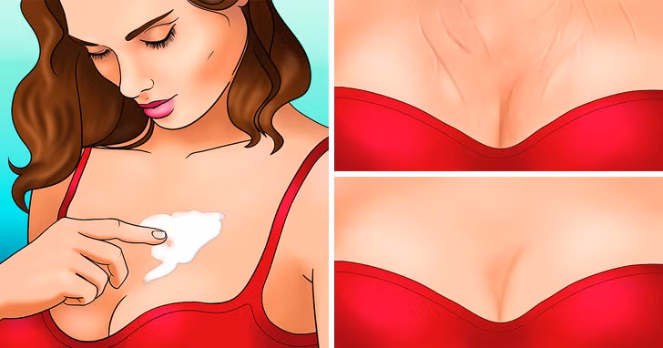 Thoa kem dưỡng da cho ngực: Da ngực cũng mỏng manh và cần được chăm sóc không kém da mặt. Bạn cần thoa kem dưỡng ẩm đều đặn để ngăn ngừa da khô, lão hóa sớm. Nếu không muốn đầu tư một lọ kem dưỡng chuyên dụng cho vùng da này, bạn có thể dùng gel lô hội để đắp mặt nạ, massage và dưỡng ẩm cho ngực.