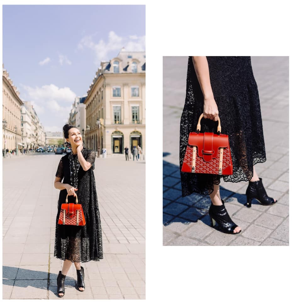 Về phong cách thời trang, người đẹp Diễm My khắc họa chân dung những quý bà sang trọng, thanh lịch trong những bộ cánh mang tông màu đen huyền bí, nền nã.