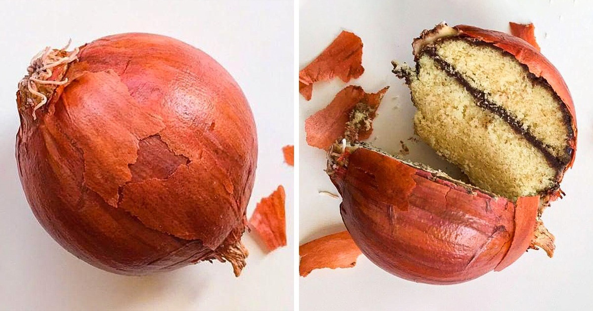 Thoạt nhìn chiếc bánh ngọt độc đáo này, bạn có thể lầm tưởng đây là củ hành tây nhưng thật ra bên trong lại hoàn toàn khác.