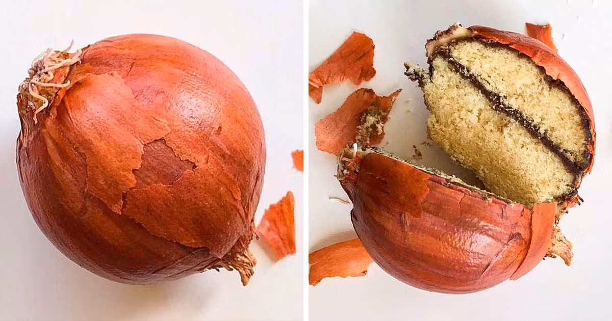 Thoạt nhìn chiếc bánh ngọt độc đáo này, bạn có thể lầm tưởng đây là củ hành tây nhưng thật ra bên trong lại hoàn toàn khác.