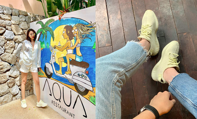 Họ cũng có đôi giày sneakers giống hệt nhau. Nguồn ảnh: FBNV, Instagram, 2sao.