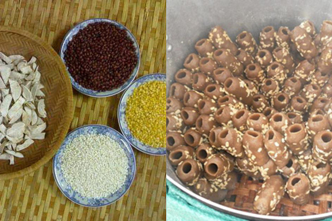 Bánh tu huýt được làm từ sắn, khoai xay mịn thành bột, được trộn cùng đường mía, nước đậu đen, đậu đỏ hoặc lạc. Khi ăn bánh sẽ thấy vị dẻo mịn của bánh, ngọt thơm của khoai.