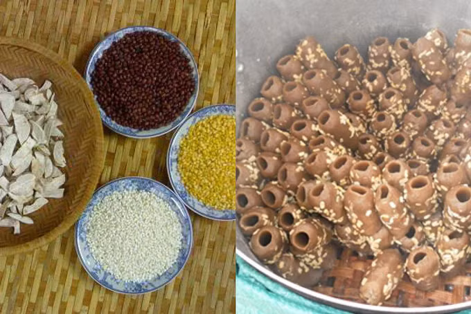 Bánh tu huýt được làm từ sắn, khoai xay mịn thành bột, được trộn cùng đường mía, nước đậu đen, đậu đỏ hoặc lạc. Khi ăn bánh sẽ thấy vị dẻo mịn của bánh, ngọt thơm của khoai.