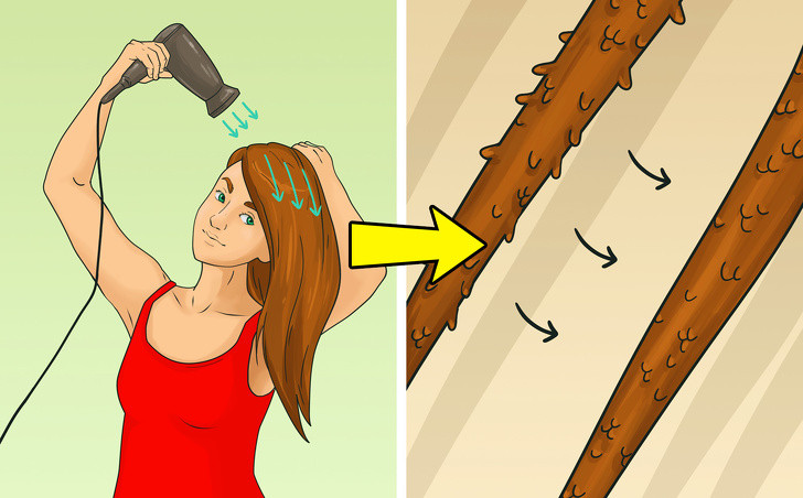 Sấy tóc sai hướng: Cách dùng máy sấy tóc đúng là sấy khô từ gốc đến ngọn, theo hướng tóc mọc. Nếu bạn sấy theo hướng ngược lại, tóc sẽ dễ bị xù bông và dễ rối, gãy rụng.