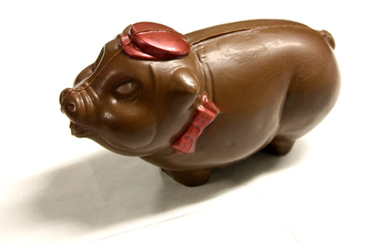Mẫu socola hình lợn cực đáng yêu rất hợp với dịp Valentine năm Kỷ Hợi 2019.