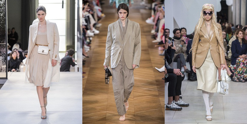 Các trang phục tông màu đất sẽ trở nên thịnh hành trong năm 2019. Những tông màu này gồm cát đến nâu, kem và kaki.