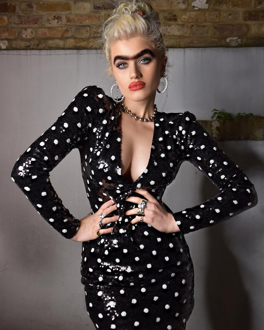 Đôi lông mày kỳ dị cộng với vóc dáng nóng bỏng giúp Sophia nhanh chóng được nhiều hãng thời trang săn đón và đi theo con đường người mẫu.