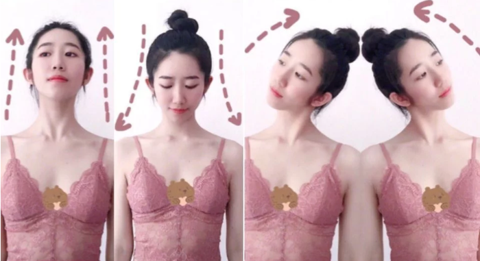 Bài tập 1: Bài tập 1 sẽ giúp bạn tập khởi động cho cơ vai và cổ. Bởi các cơ cổ, vai thường mỏng manh, nếu bạn không tập khởi động sẽ dễ gây căng cơ. Khi bắt đầu, hãy xoay cổ 5 lần theo chiều kim đồng hồ và ngược chiều kim đồng hồ.