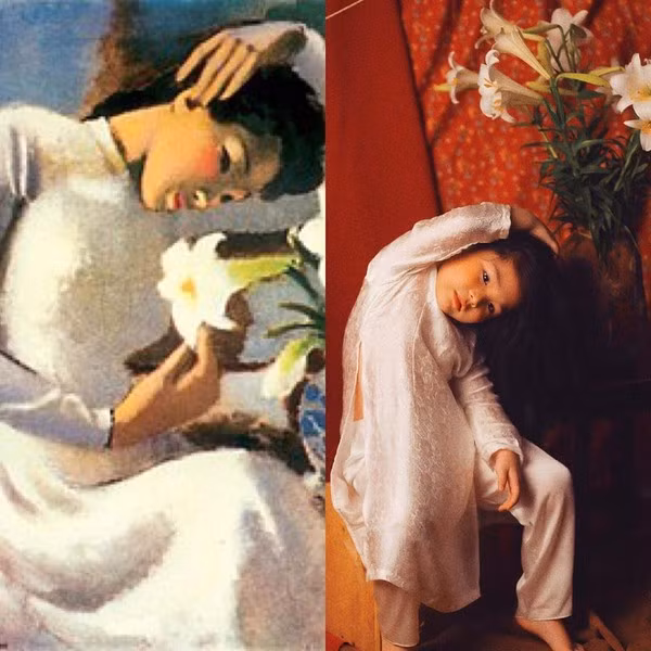 Be 5 tuoi tao dang kieu 'Thieu nu ben hoa hue' sieu cap dang yeu