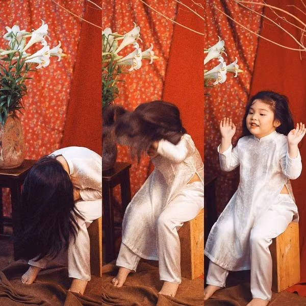 Be 5 tuoi tao dang kieu 'Thieu nu ben hoa hue' sieu cap dang yeu-Hinh-5